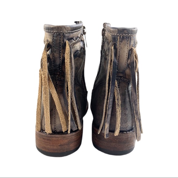 Bed Stu Craven Distressed Fringe Ankle Moto Boot 6 - Picture 6 of 9